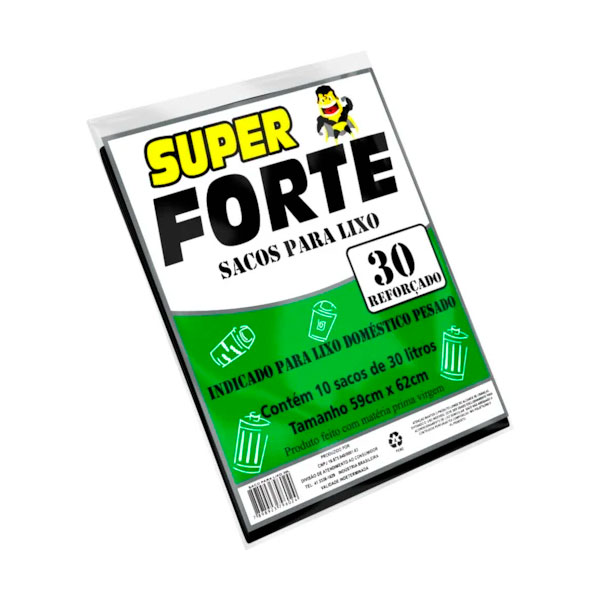 Saco de Lixo Super Forte 30L - 10 unid