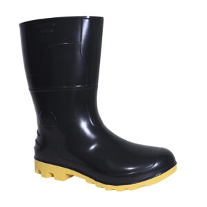 bota pvc preta e amarela cano médio